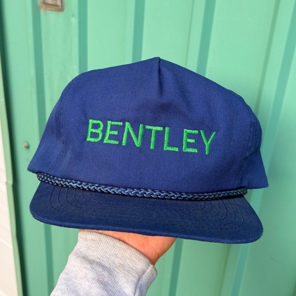 RARE vintage BENTLEY trucker hat blue embroided - Picture 1 of 7